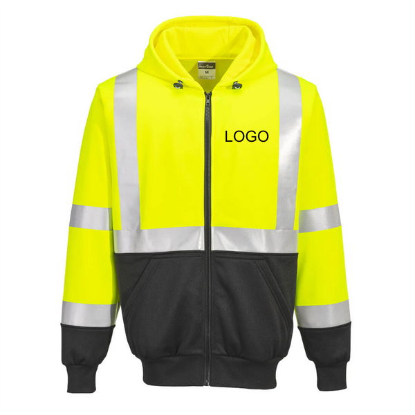 Hi-Vis Contrast Zipped Hoodie