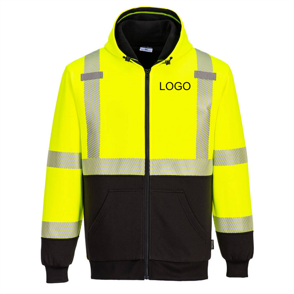 Hi-Vis Contrast Zipped Winter Hoodie